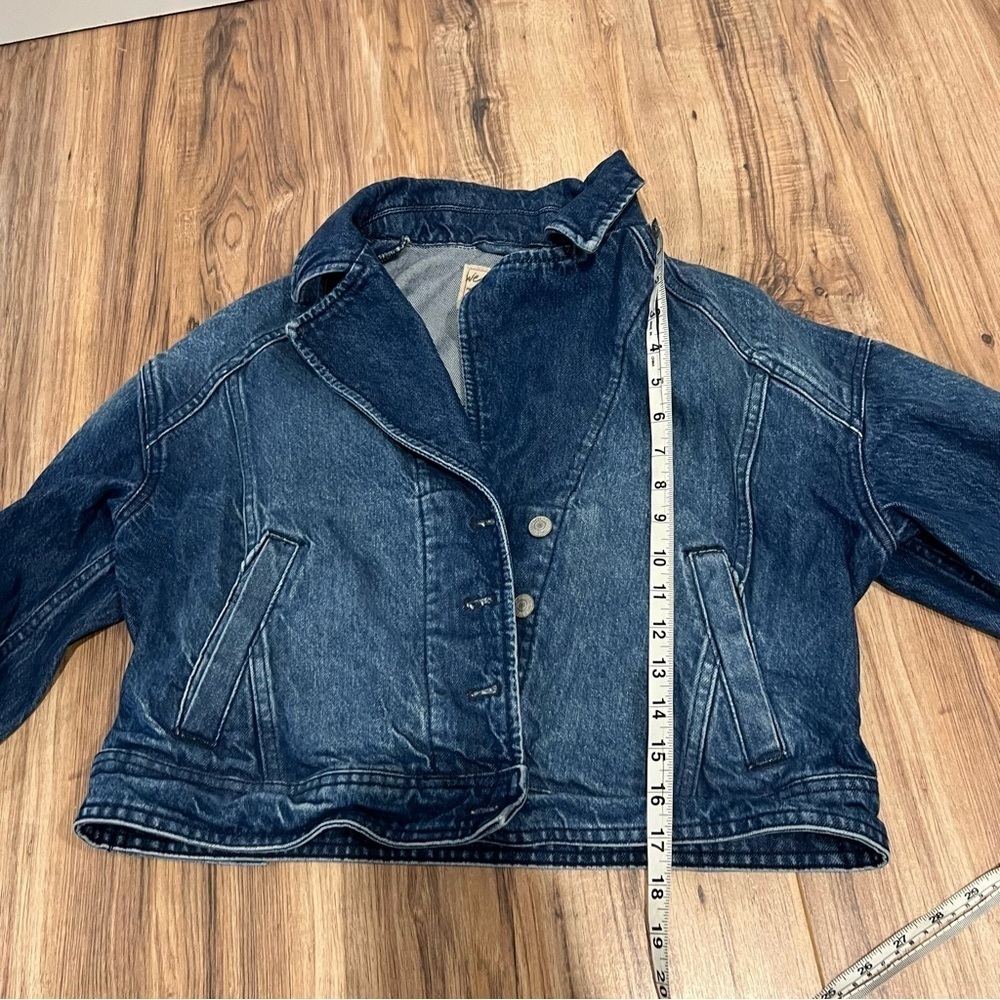 Free People Now Or Never Denim Crop Trucker Jacket - Picture 7 of 13